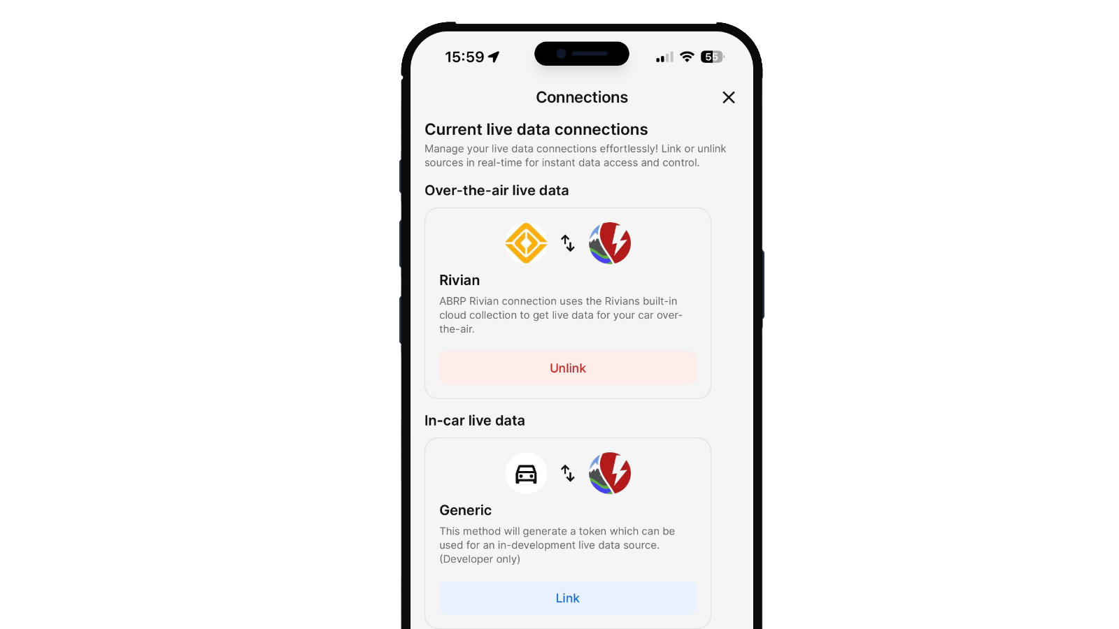 OBD Connection (BLE): Get live data in ABRP