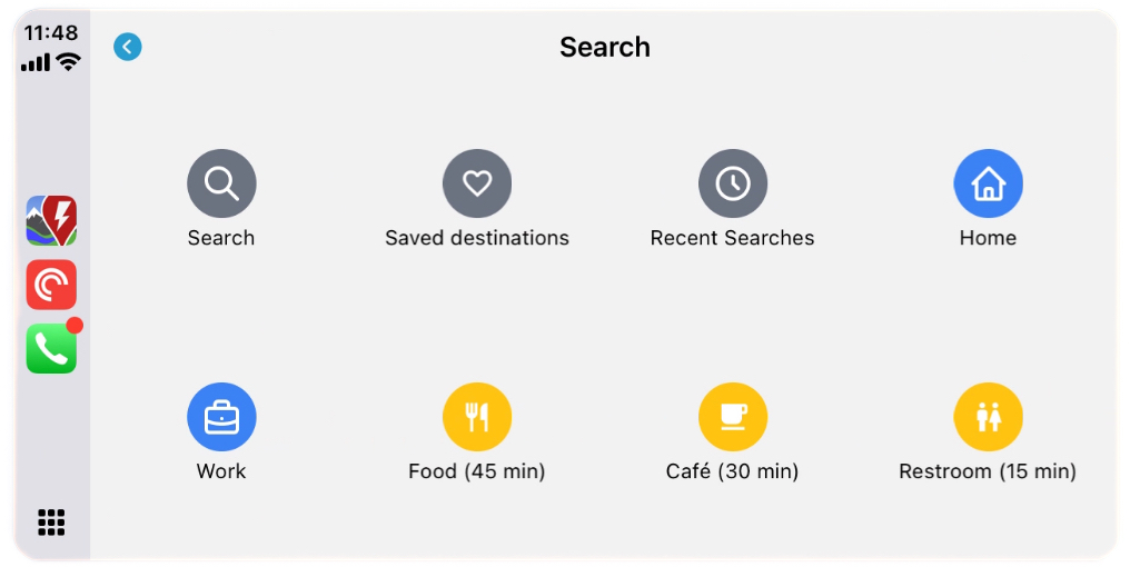 Navigation Amenity Search